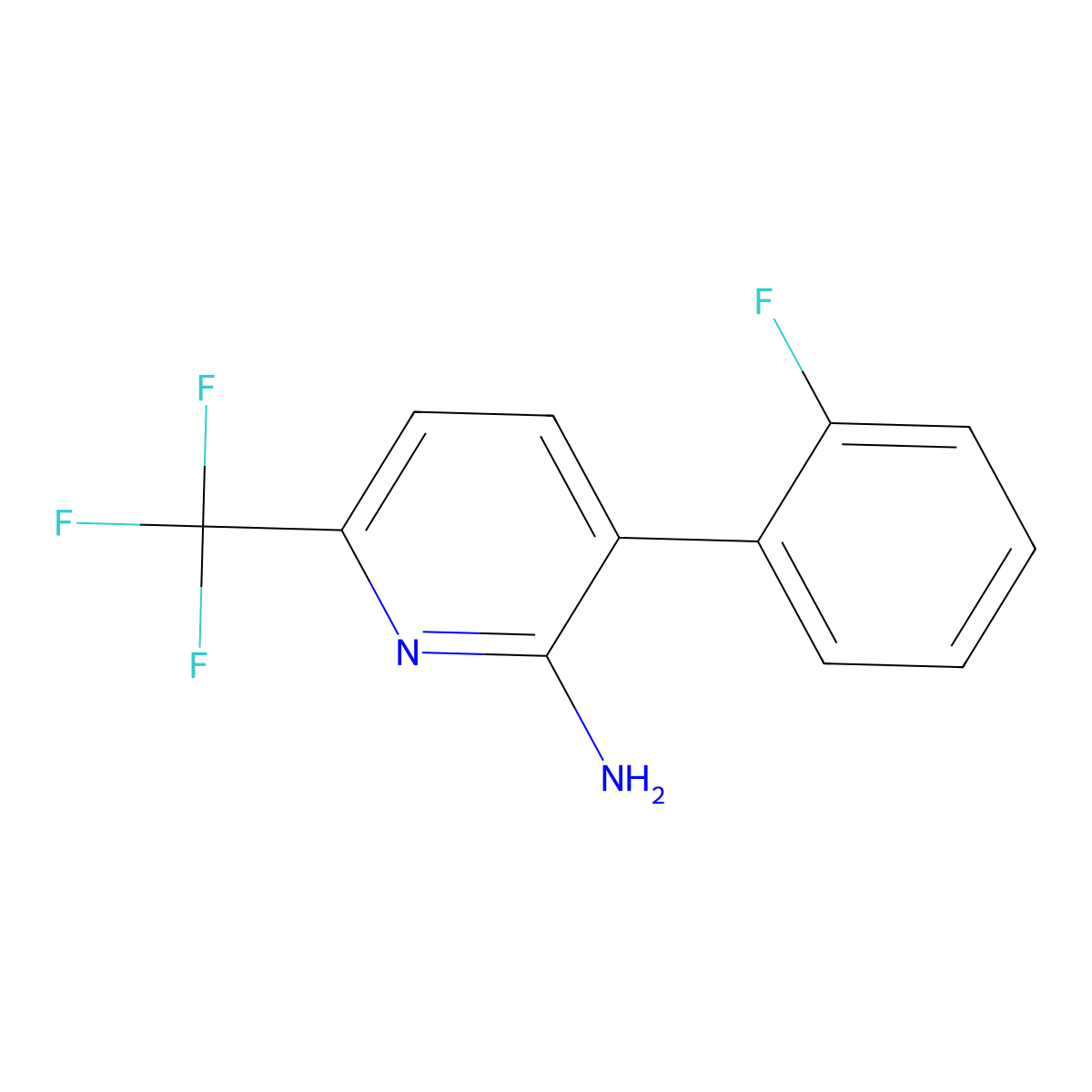 3-(2-Fluorophenyl)-6-(trifluoromethyl)pyridin-2-amine molecular structure, CAS 1214351-95-7