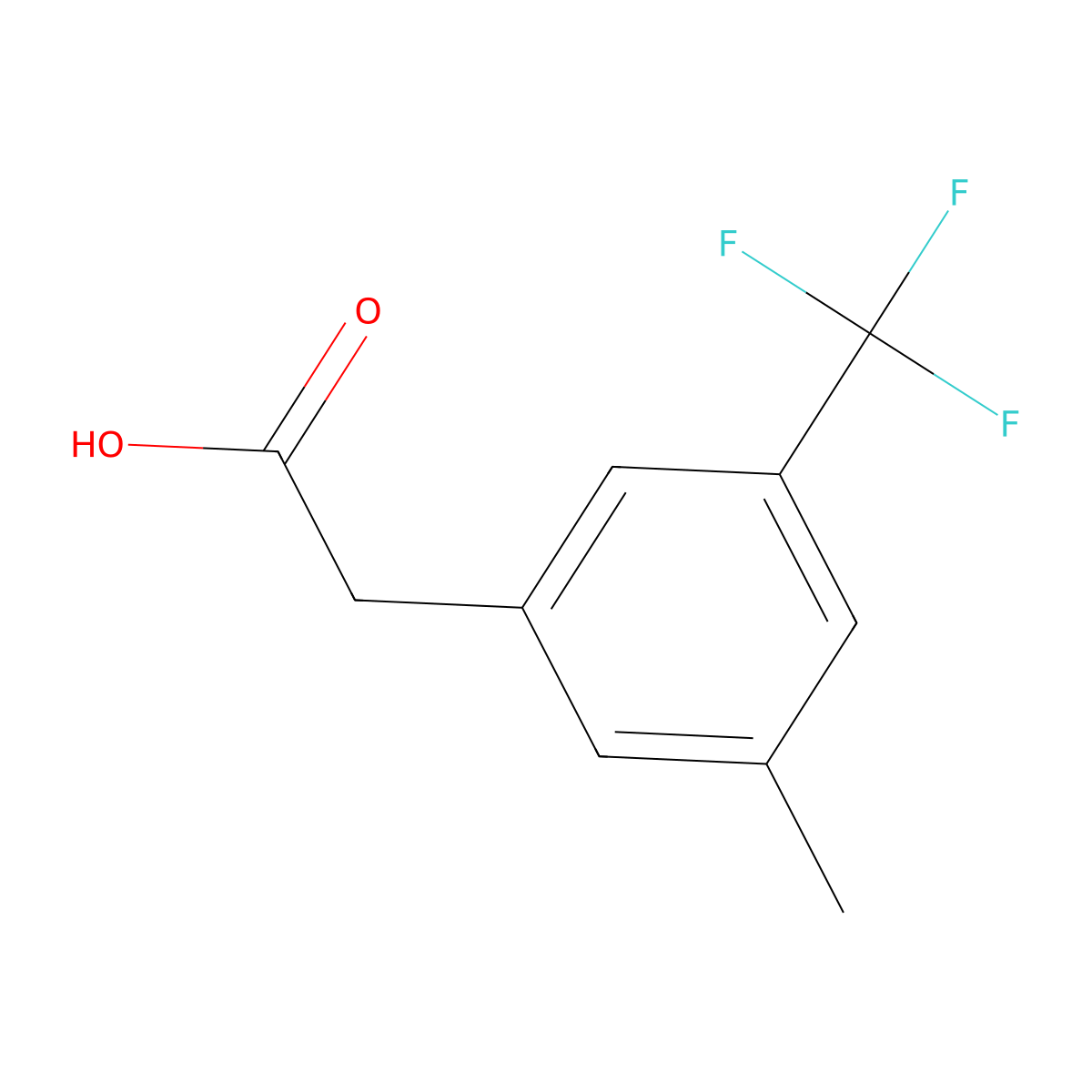 2-(3-Methyl-5-(trifluoromethyl)phenyl)acetic acid molecular structure, CAS 1214352-00-7
