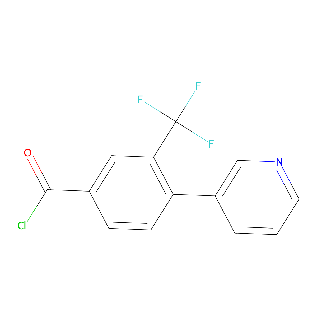 4-(Pyridin-3-yl)-3-(trifluoromethyl)benzoyl chloride molecular structure, CAS 1214352-01-8