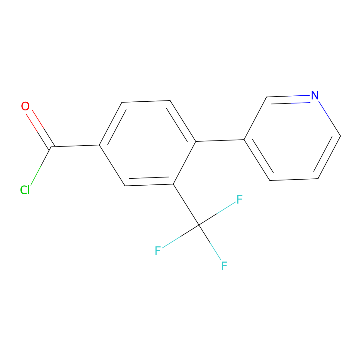 4-(Pyridin-3-yl)-3-(trifluoromethyl)benzoyl chloride molecular structure, CAS 1214352-01-8