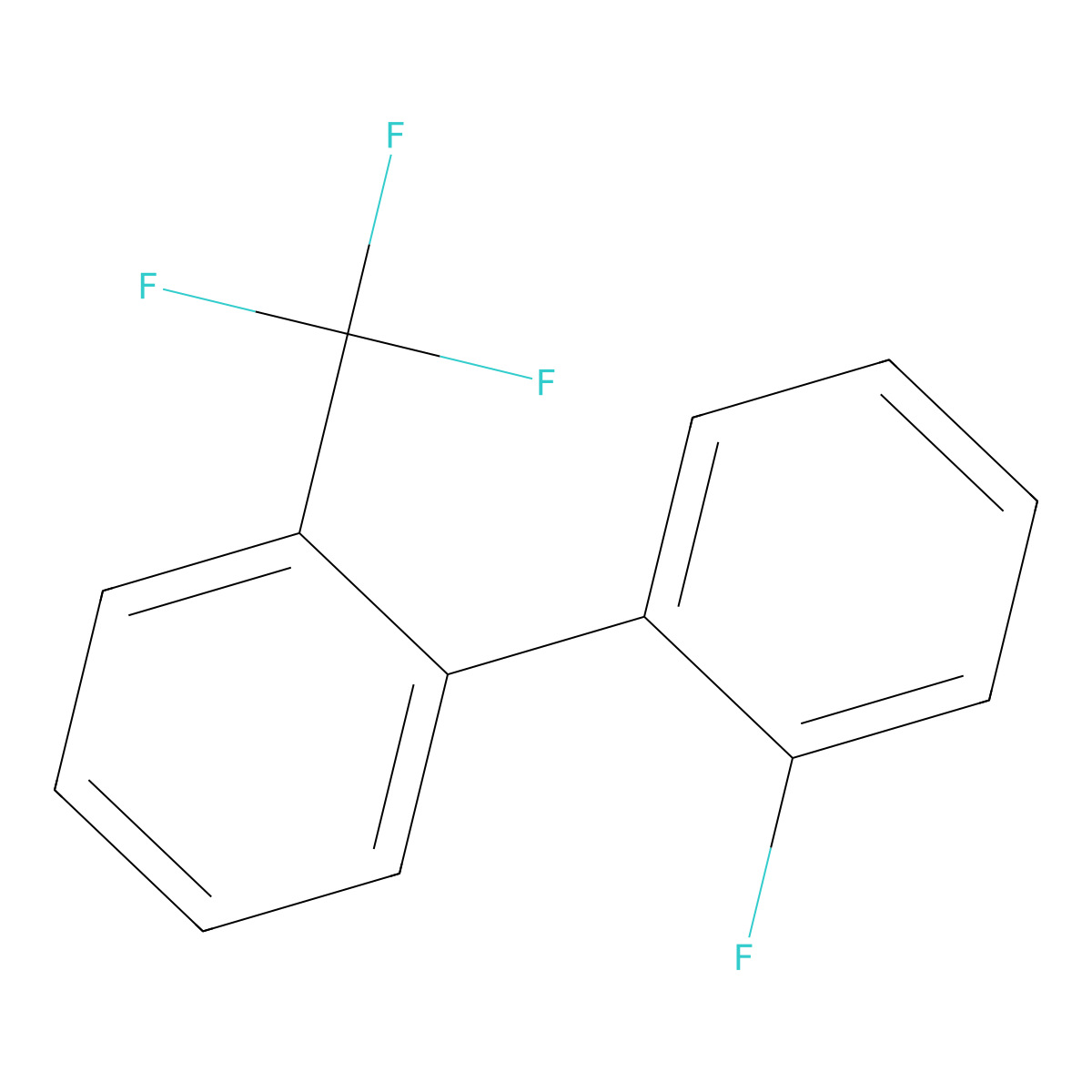 2-Fluoro-2'-(trifluoromethyl)-1,1'-biphenyl molecular structure, CAS 1214352-03-0