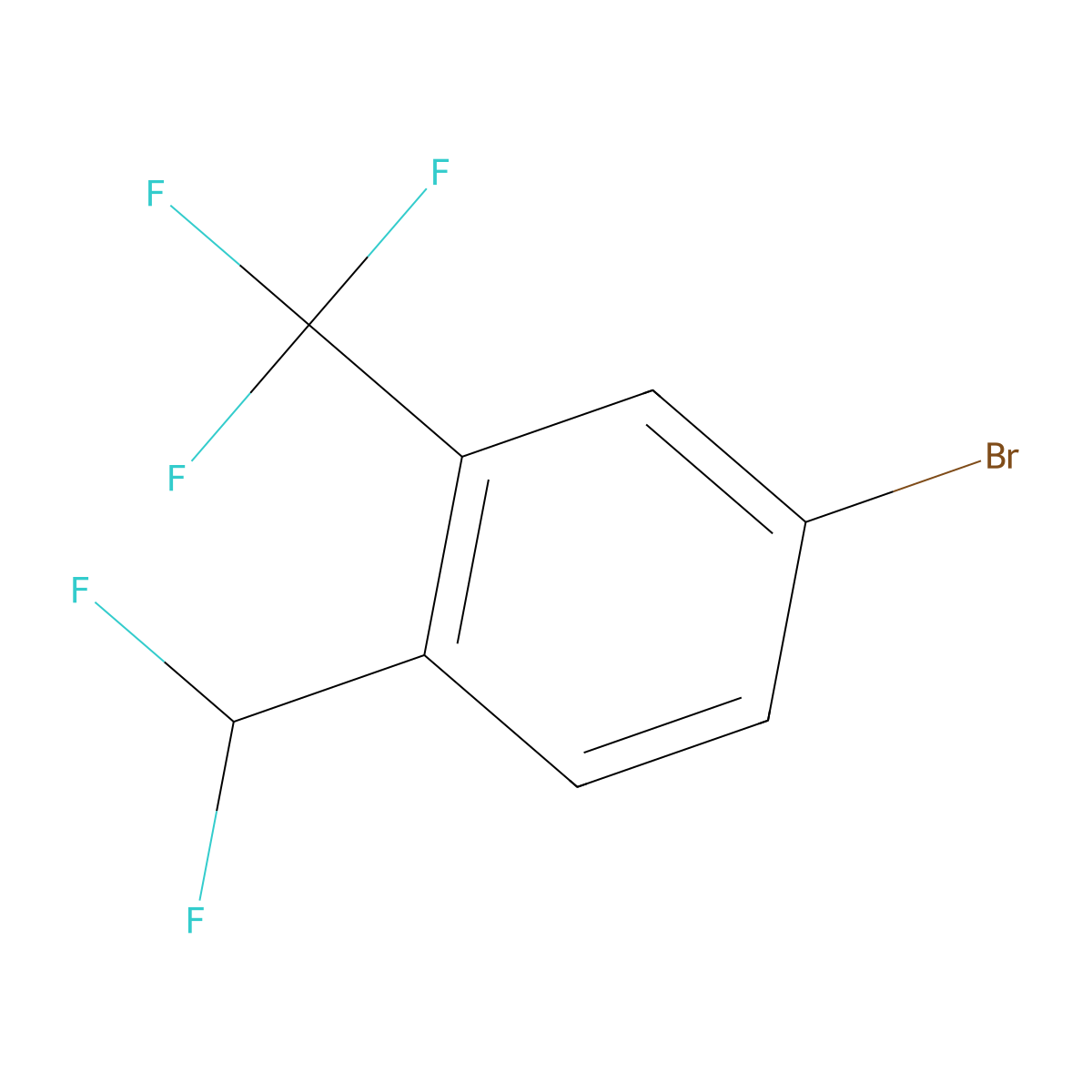 4-Bromo-1-(difluoromethyl)-2-(trifluoromethyl)benzene molecular structure, CAS 1214352-15-4