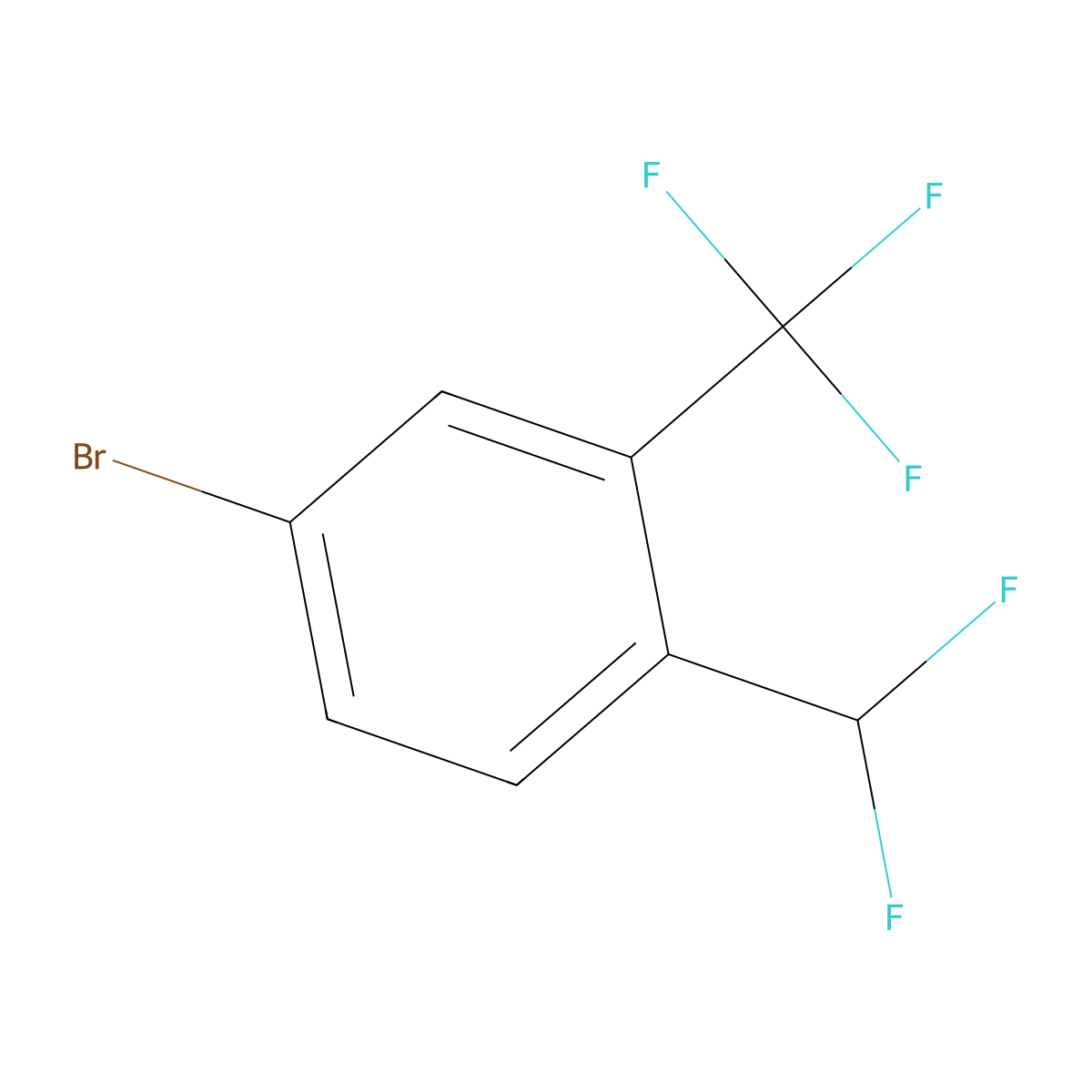 4-Bromo-1-(difluoromethyl)-2-(trifluoromethyl)benzene molecular structure, CAS 1214352-15-4