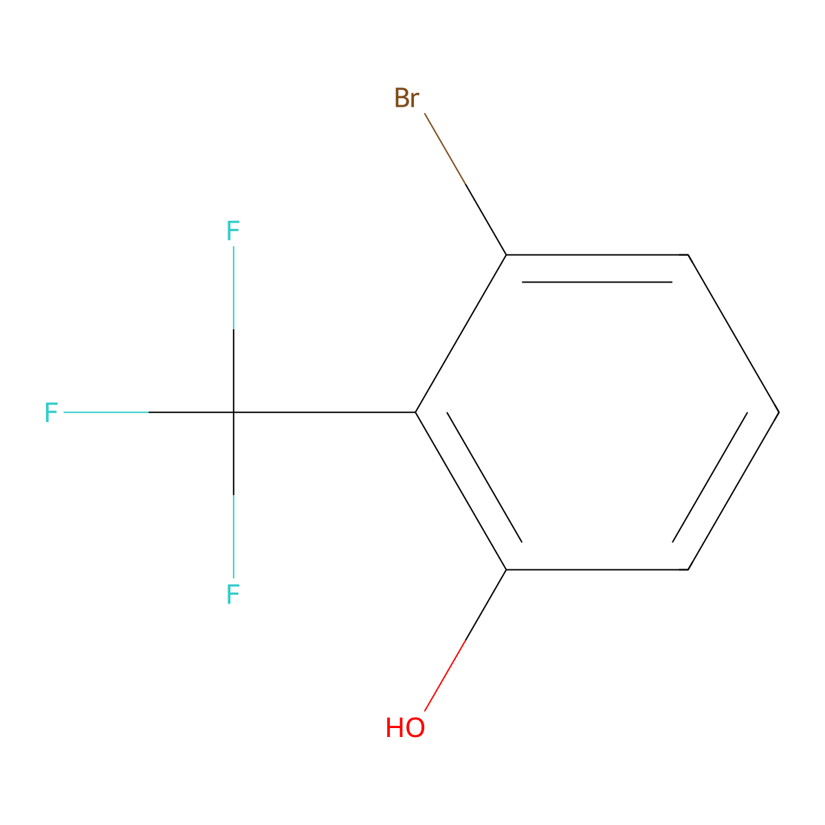 3-Bromo-2-(trifluoromethyl)phenol molecular structure, CAS 1214352-26-7