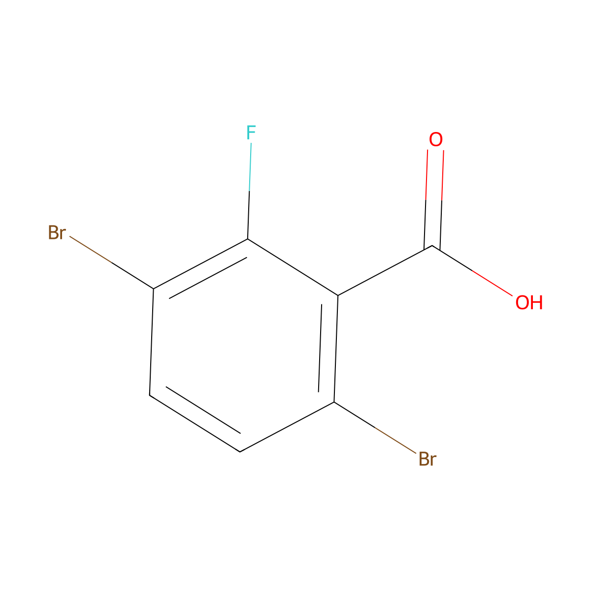 3,6-Dibromo-2-fluorobenzoic acid molecular structure, CAS 1214352-42-7