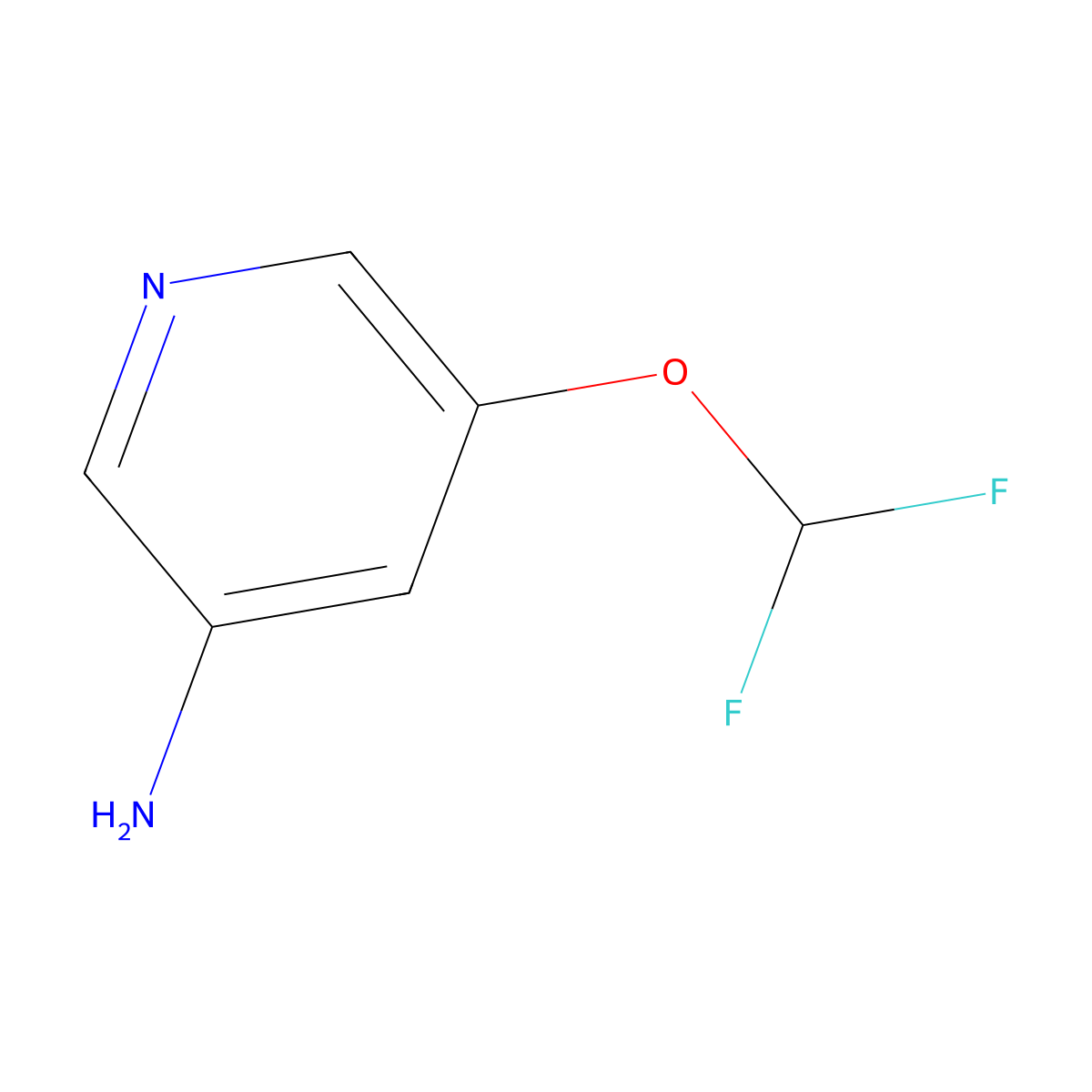5-(Difluoromethoxy)pyridin-3-amine molecular structure, CAS 1214352-54-1