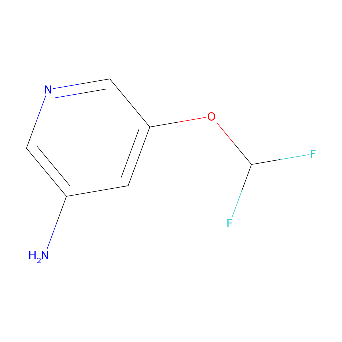 5-(Difluoromethoxy)pyridin-3-amine molecular structure, CAS 1214352-54-1