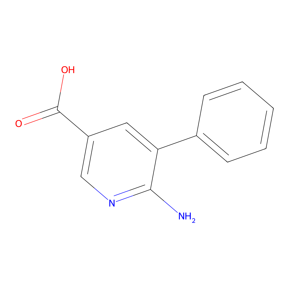 6-Amino-5-phenylpyridine-3-carboxylic acid molecular structure, CAS 1214352-56-3