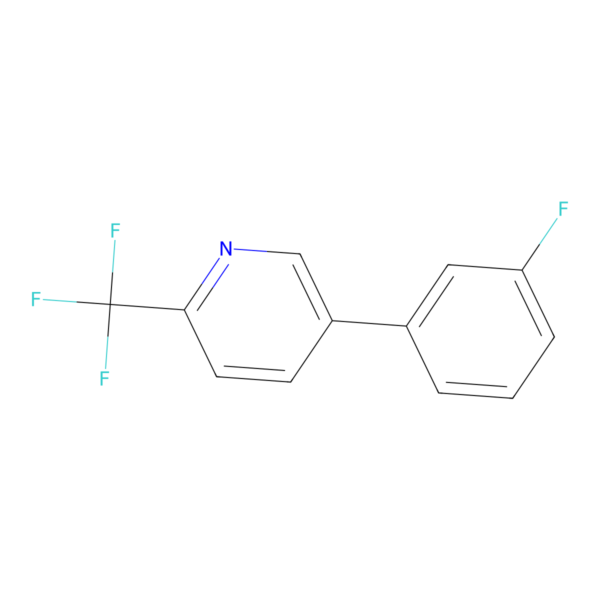 5-(3-Fluorophenyl)-2-(trifluoromethyl)pyridine molecular structure, CAS 1214352-59-6