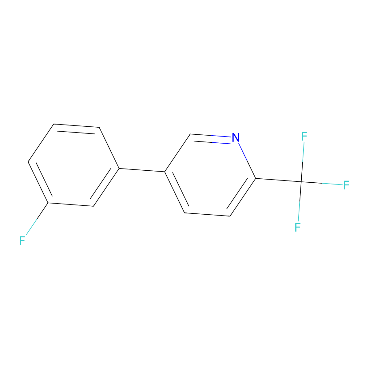 5-(3-Fluorophenyl)-2-(trifluoromethyl)pyridine molecular structure, CAS 1214352-59-6