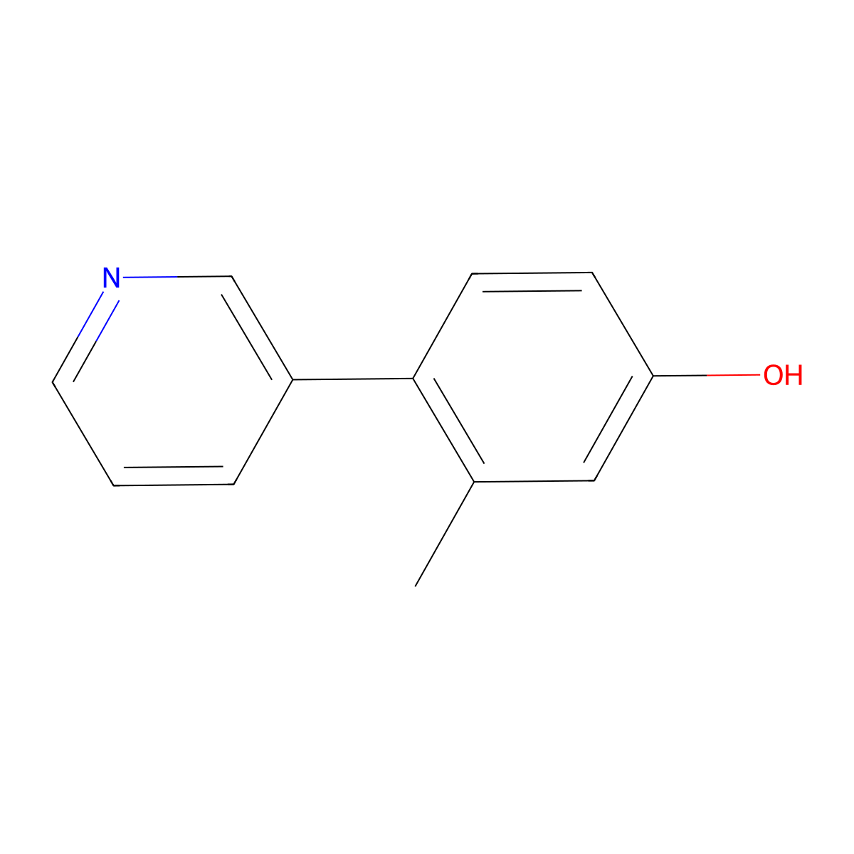 3-Methyl-4-pyridin-3-ylphenol molecular structure, CAS 1214352-60-9
