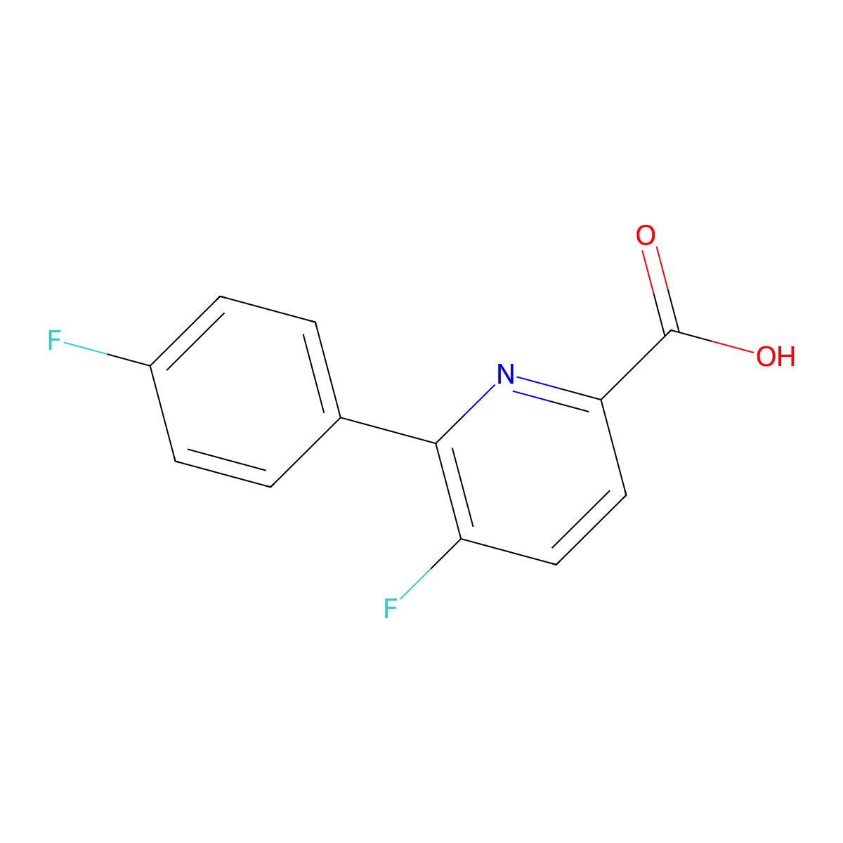 5-Fluoro-6-(4-fluorophenyl)picolinic acid molecular structure, CAS 1214352-70-1