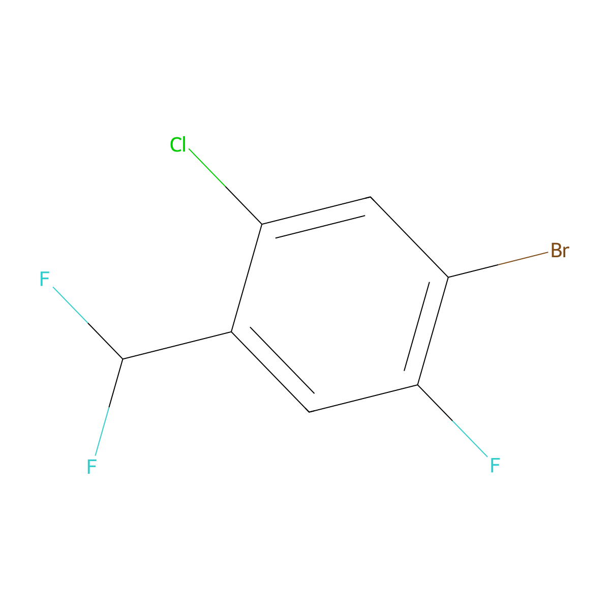 1-Bromo-5-chloro-4-(difluoromethyl)-2-fluorobenzene molecular structure, CAS 1214352-75-6