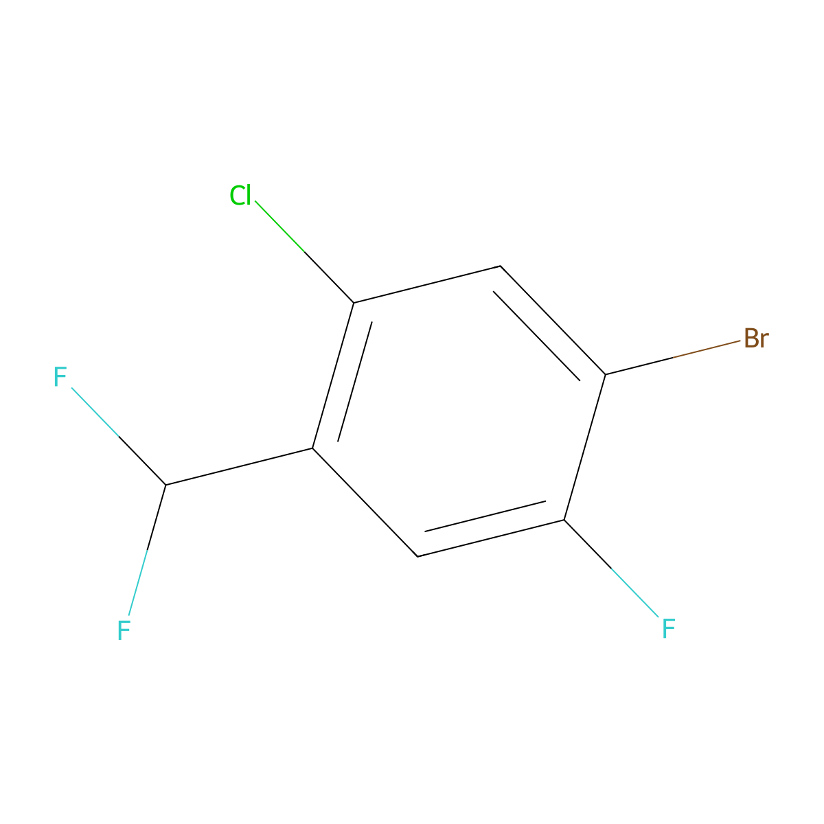 1-Bromo-5-chloro-4-(difluoromethyl)-2-fluorobenzene molecular structure, CAS 1214352-75-6