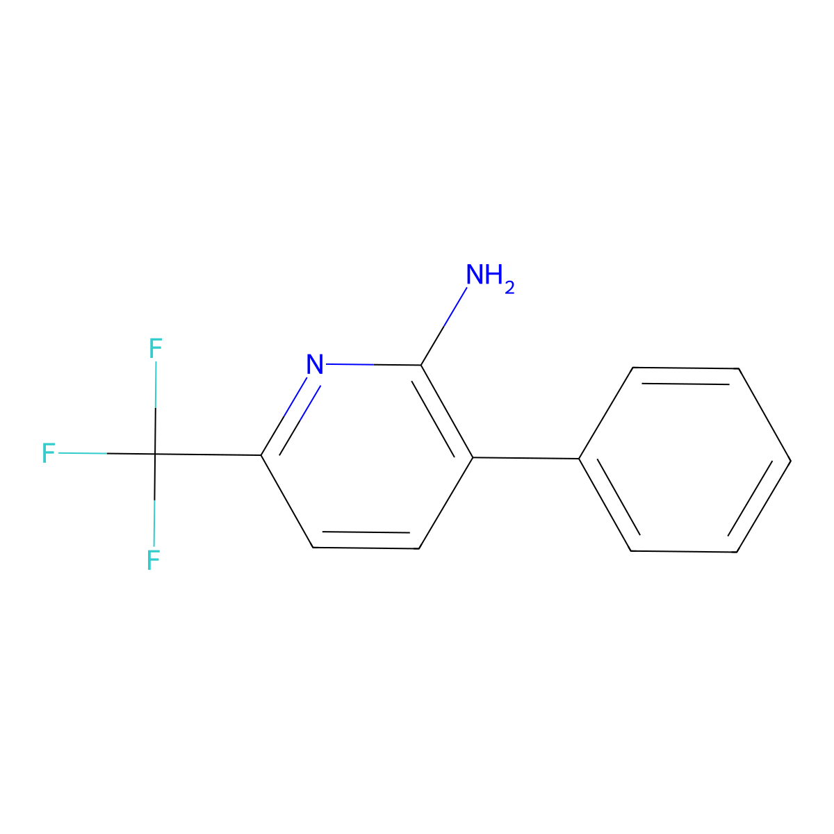 2-Amino-3-phenyl-6-(trifluoromethyl)pyridine molecular structure, CAS 1214352-77-8