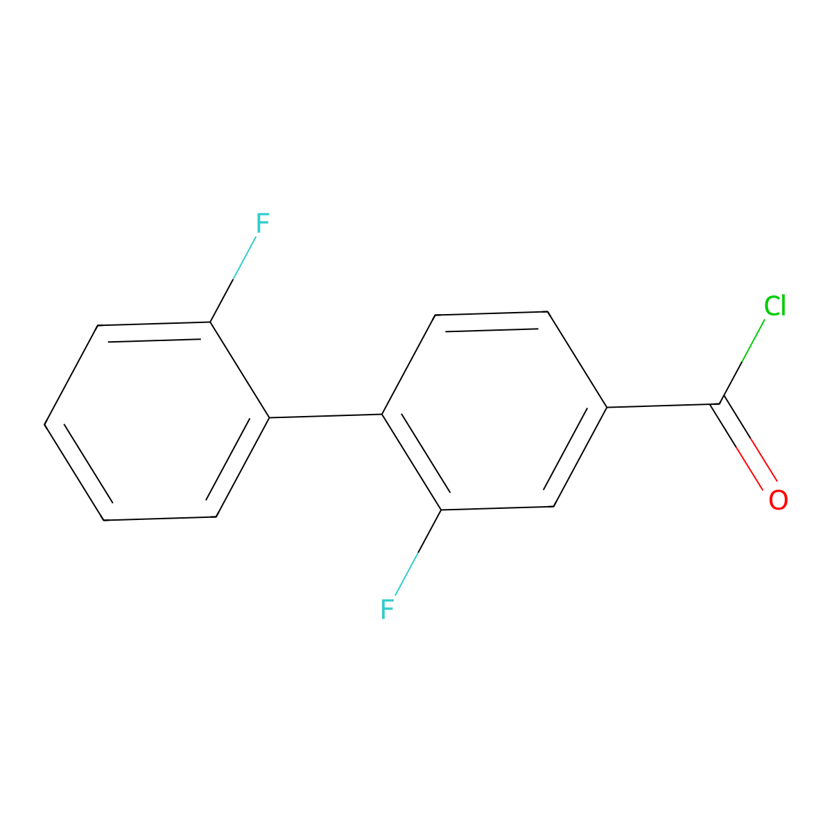3-Fluoro-4-(2-fluorophenyl)benzoyl chloride molecular structure, CAS 1214353-00-0