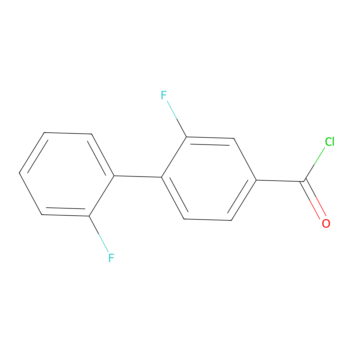 3-Fluoro-4-(2-fluorophenyl)benzoyl chloride molecular structure, CAS 1214353-00-0