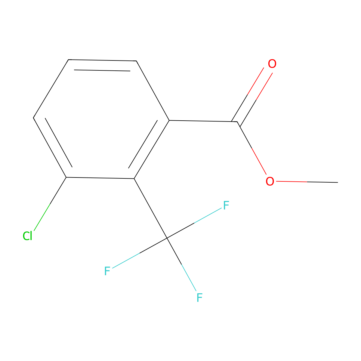 Methyl 3-chloro-2-(trifluoromethyl)benzoate molecular structure, CAS 1214353-19-1