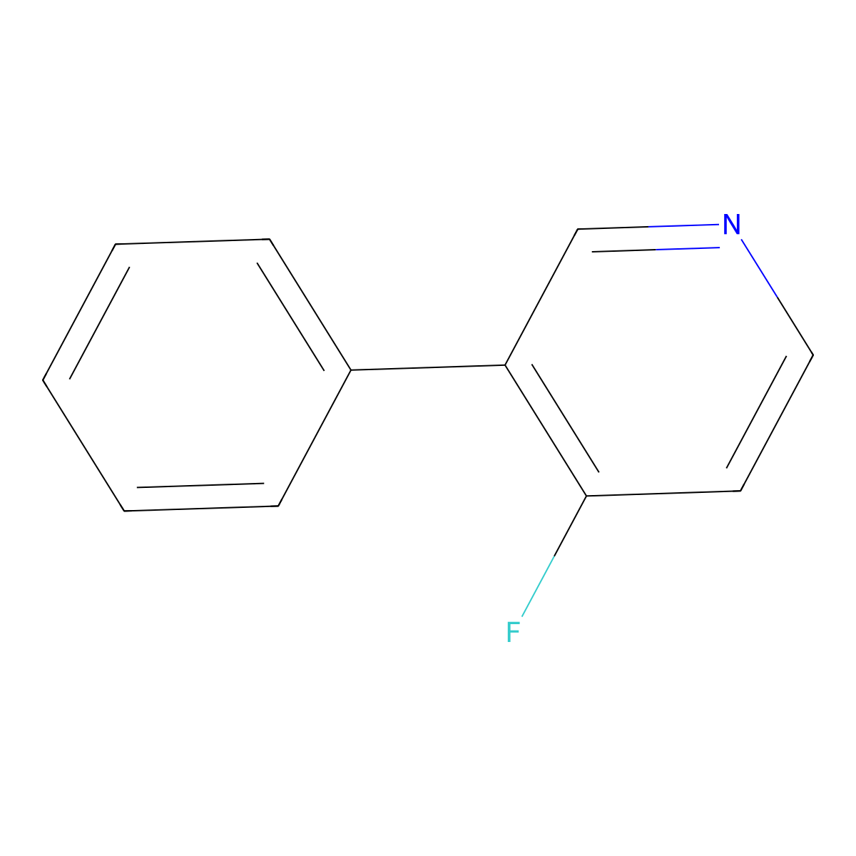 4-Fluoro-3-phenylpyridine molecular structure, CAS 1214353-20-4