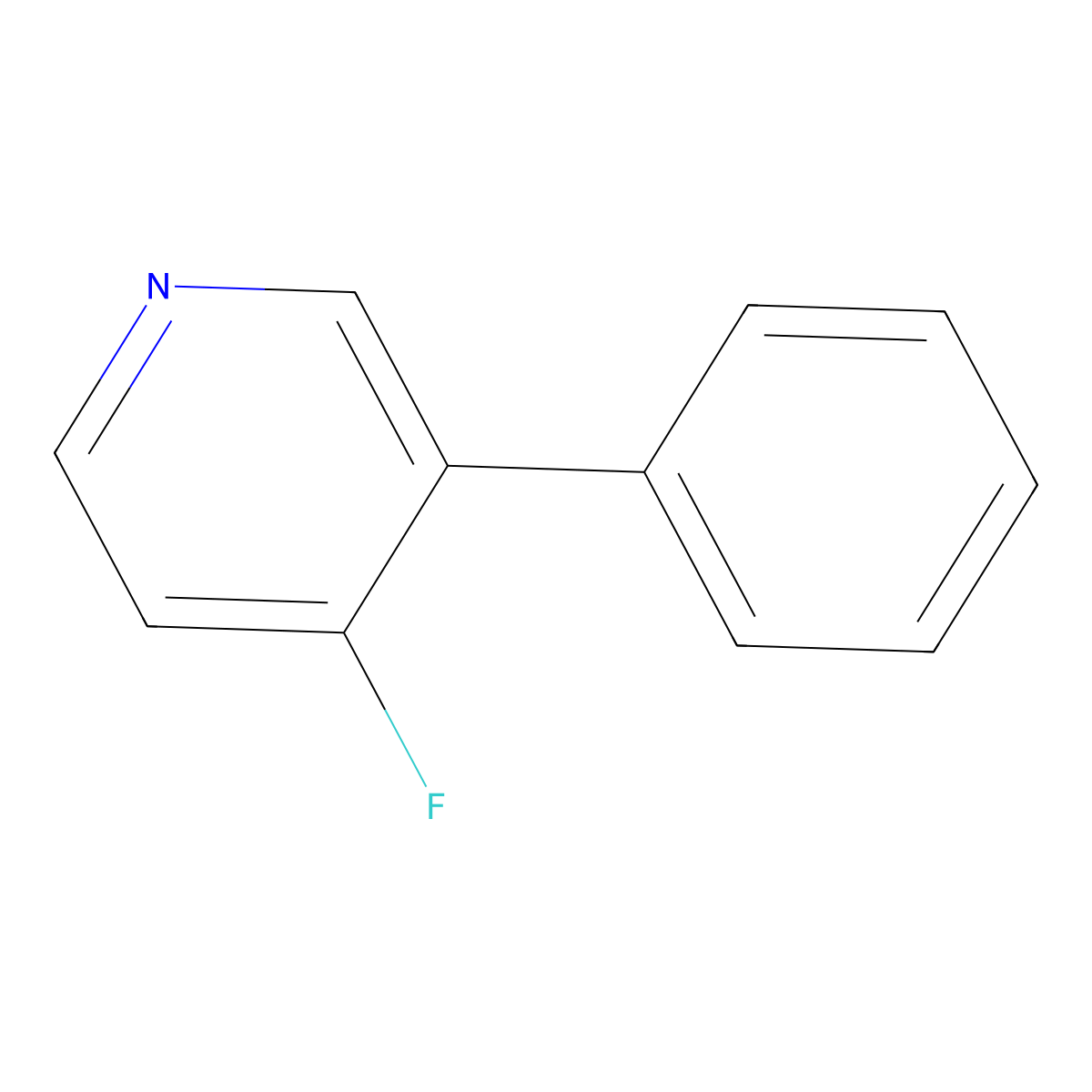 4-Fluoro-3-phenylpyridine molecular structure, CAS 1214353-20-4