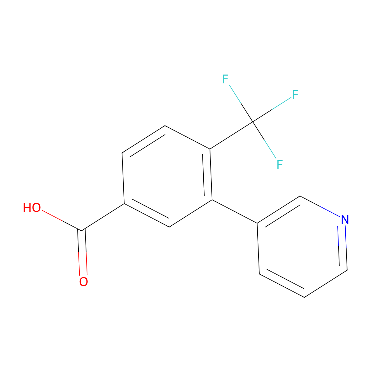 3-(Pyridin-3-yl)-4-(trifluoromethyl)benzoic acid molecular structure, CAS 1214353-21-5