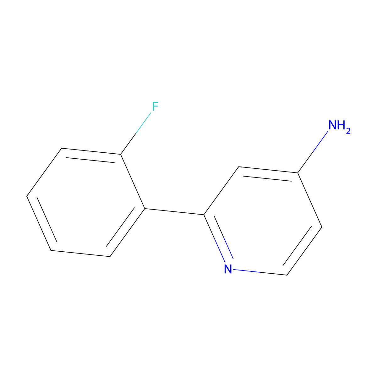 2-(2-Fluorophenyl)pyridin-4-amine molecular structure, CAS 1214353-71-5
