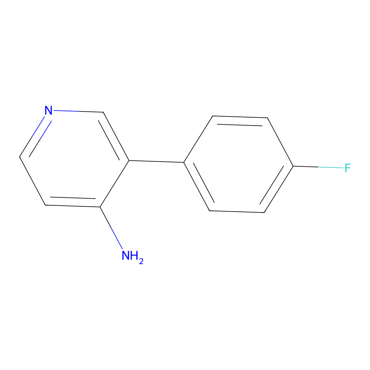 3-(4-Fluorophenyl)pyridin-4-amine molecular structure, CAS 1214353-80-6