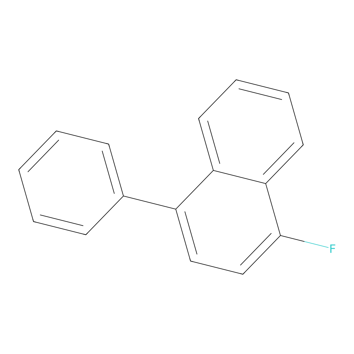 Naphthalene, 1-fluoro-4-phenyl- molecular structure, CAS 1214353-88-4