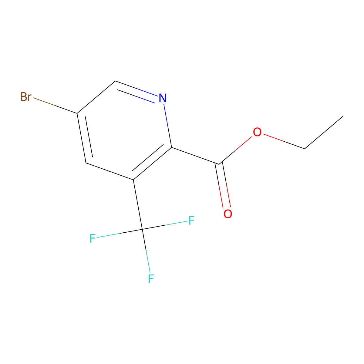 Ethyl 5-bromo-3-(trifluoromethyl)picolinate molecular structure, CAS 1214353-89-5