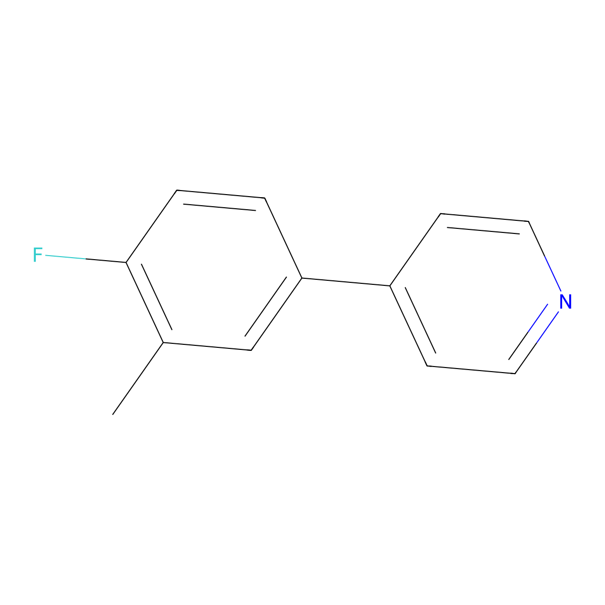 4-(4-Fluoro-3-methylphenyl)pyridine molecular structure, CAS 1214354-05-8