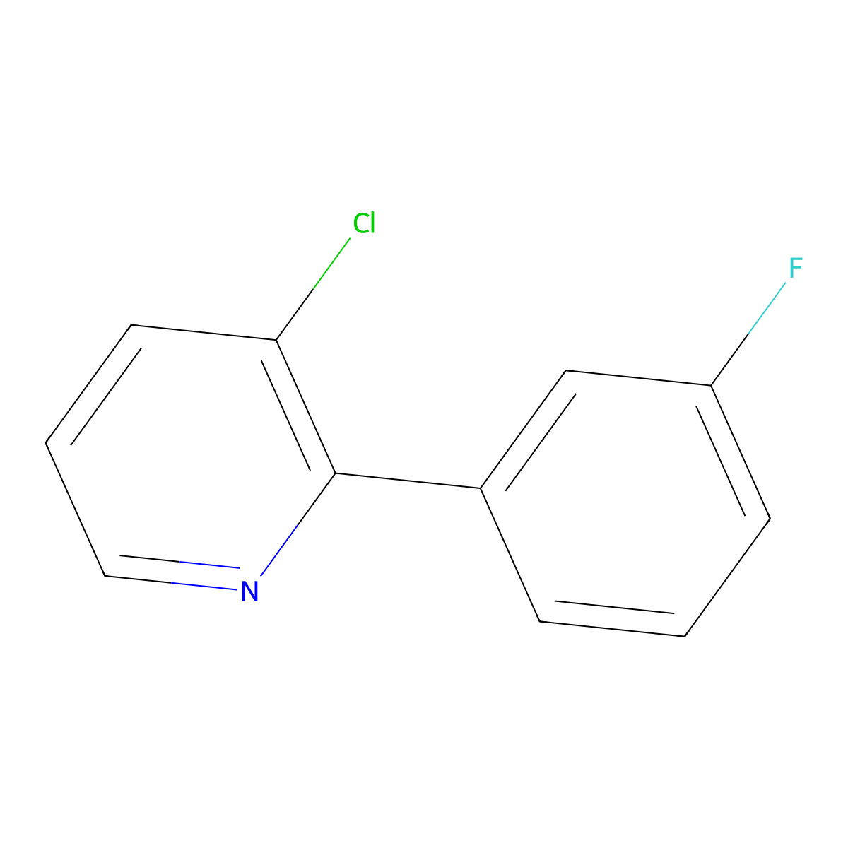 3-Chloro-2-(3-fluorophenyl)pyridine molecular structure, CAS 1214354-35-4