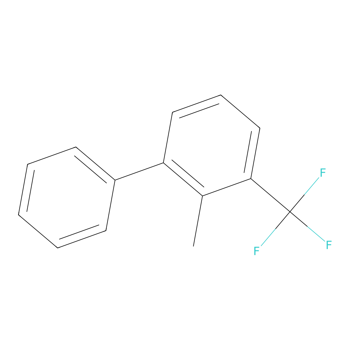 2-Methyl-3-(trifluoromethyl)-1,1'-biphenyl molecular structure, CAS 1214354-36-5