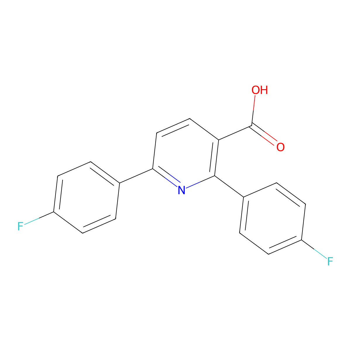 2,6-Bis(4-fluorophenyl)nicotinic acid molecular structure, CAS 1214354-54-7