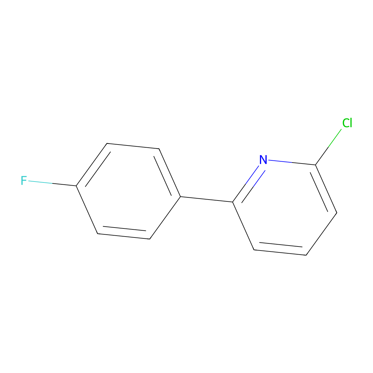 2-Chloro-6-(4-fluorophenyl)pyridine molecular structure, CAS 1214354-55-8