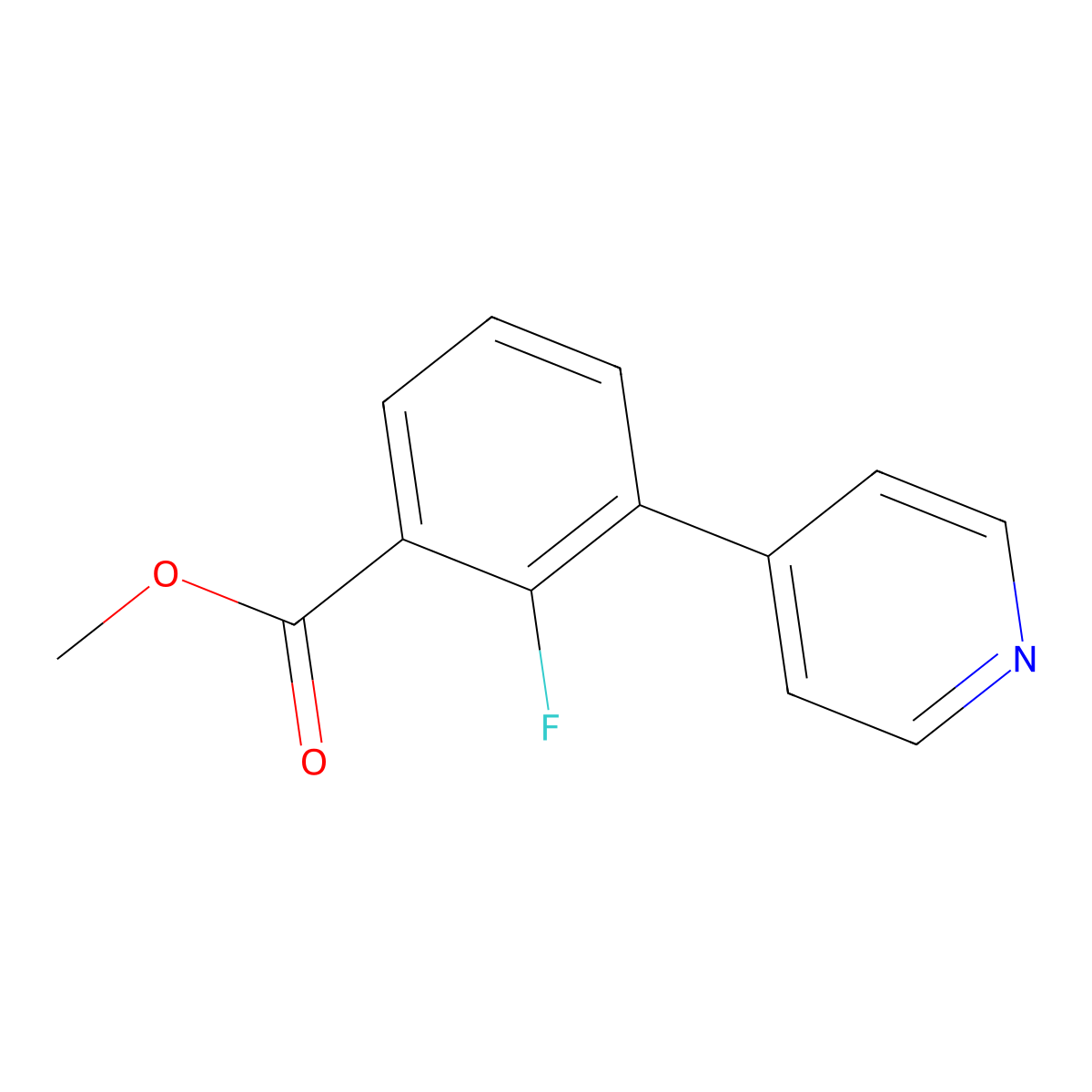 Methyl 2-fluoro-3-pyridin-4-ylbenzoate molecular structure, CAS 1214354-61-6