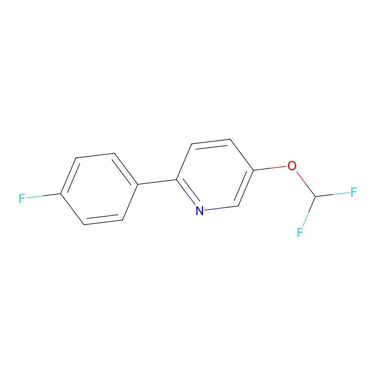 5-(Difluoromethoxy)-2-(4-fluorophenyl)pyridine molecular structure, CAS 1214354-74-1