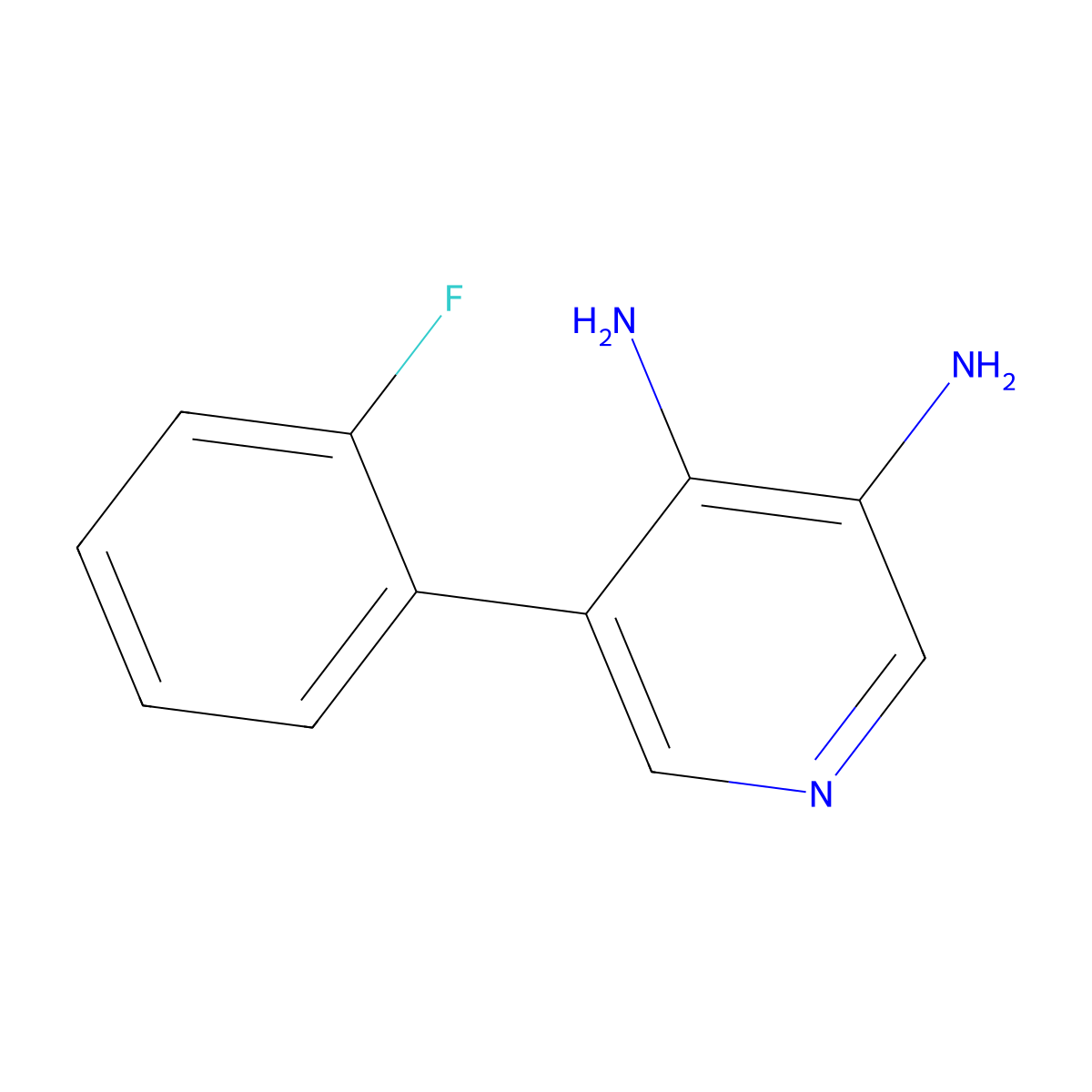 5-(2-Fluorophenyl)pyridine-3,4-diamine molecular structure, CAS 1214354-78-5