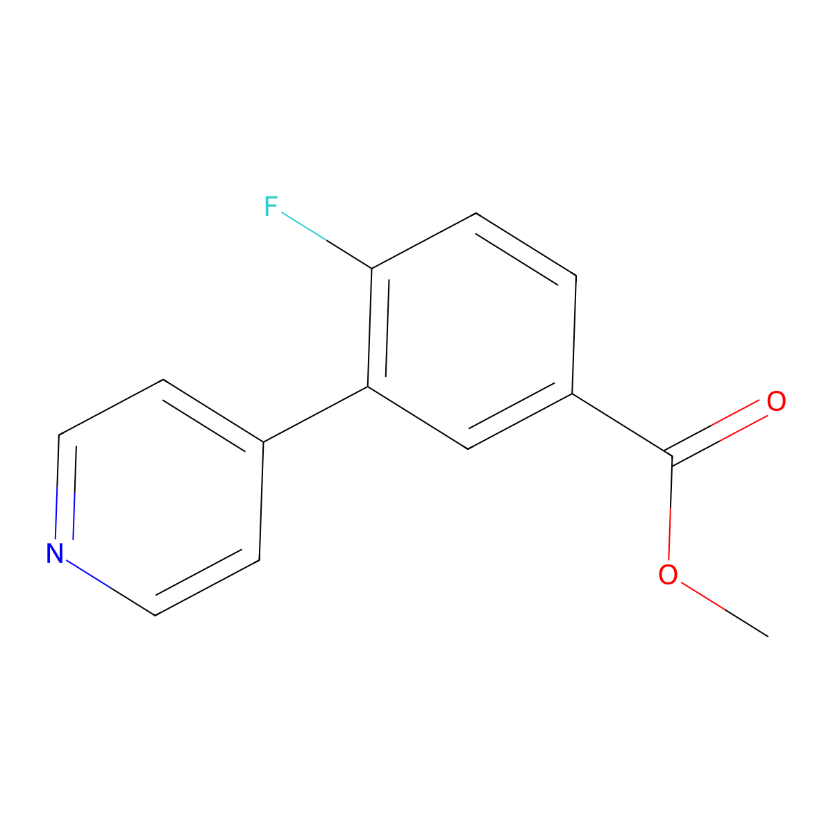 Methyl 4-fluoro-3-pyridin-4-ylbenzoate molecular structure, CAS 1214354-80-9