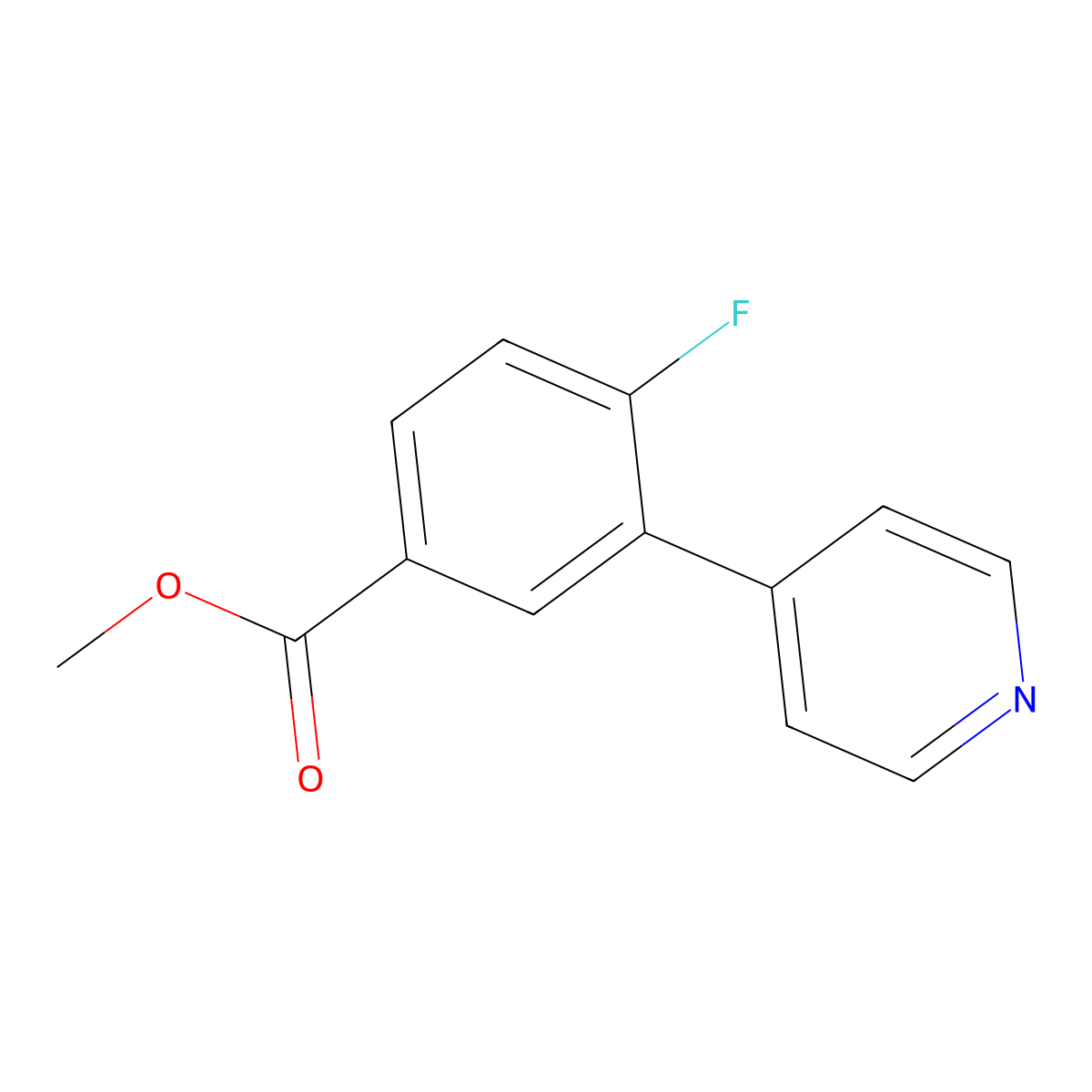 Methyl 4-fluoro-3-pyridin-4-ylbenzoate molecular structure, CAS 1214354-80-9