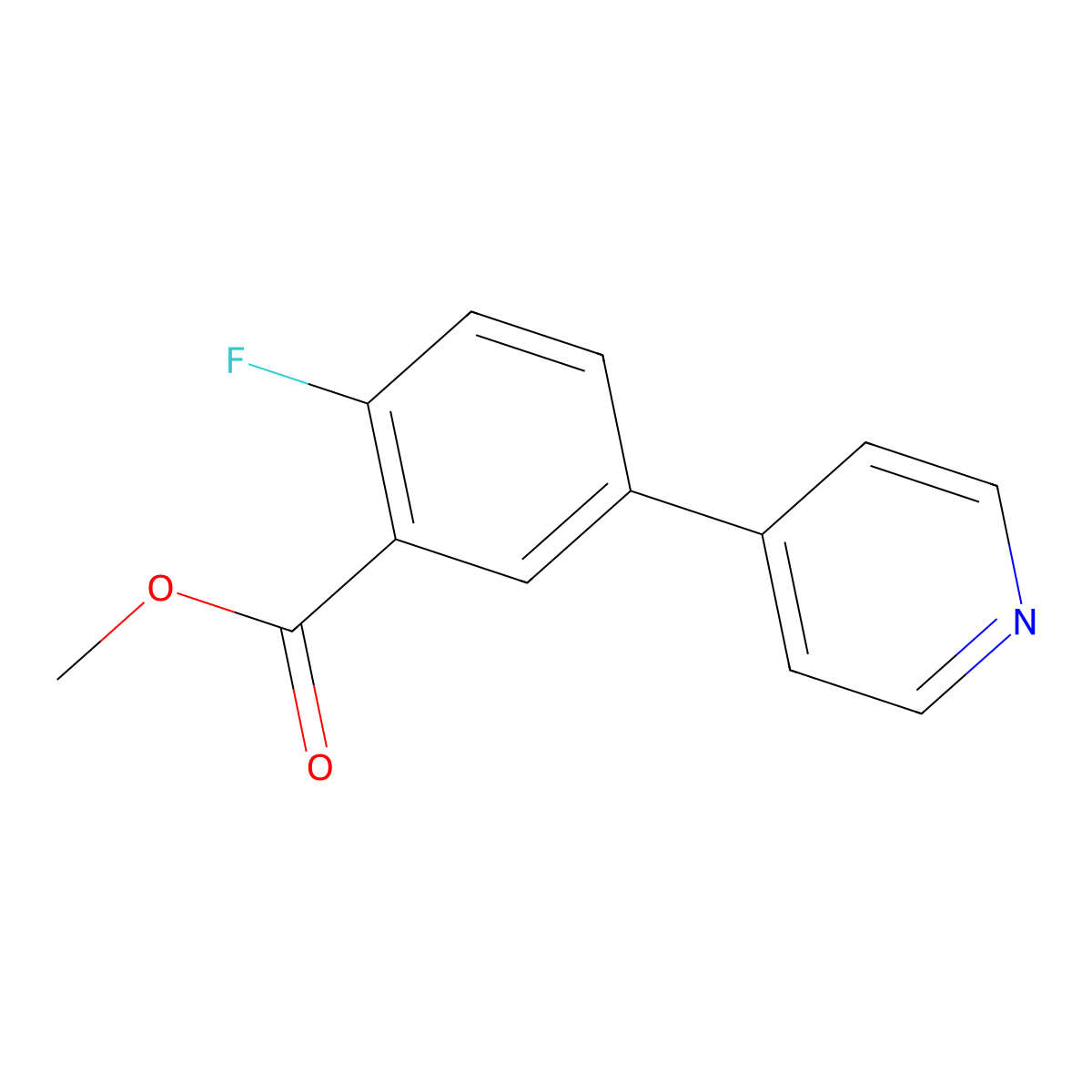 Methyl 2-fluoro-5-(pyridin-4-yl)benzoate molecular structure, CAS 1214354-87-6