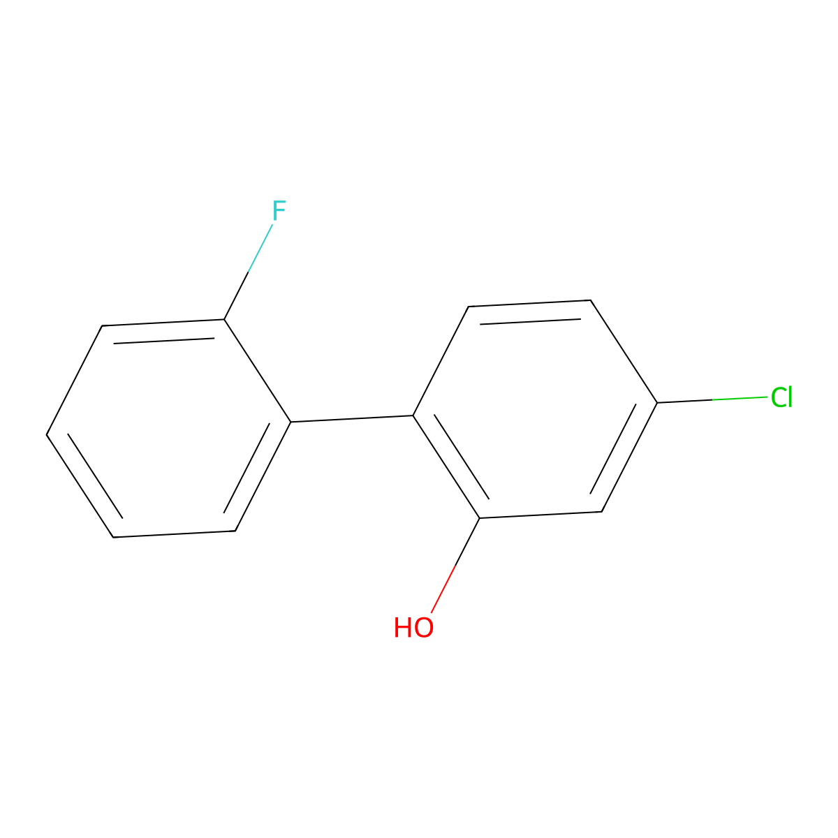 5-Chloro-2-(2-fluorophenyl)phenol molecular structure, CAS 1214354-91-2