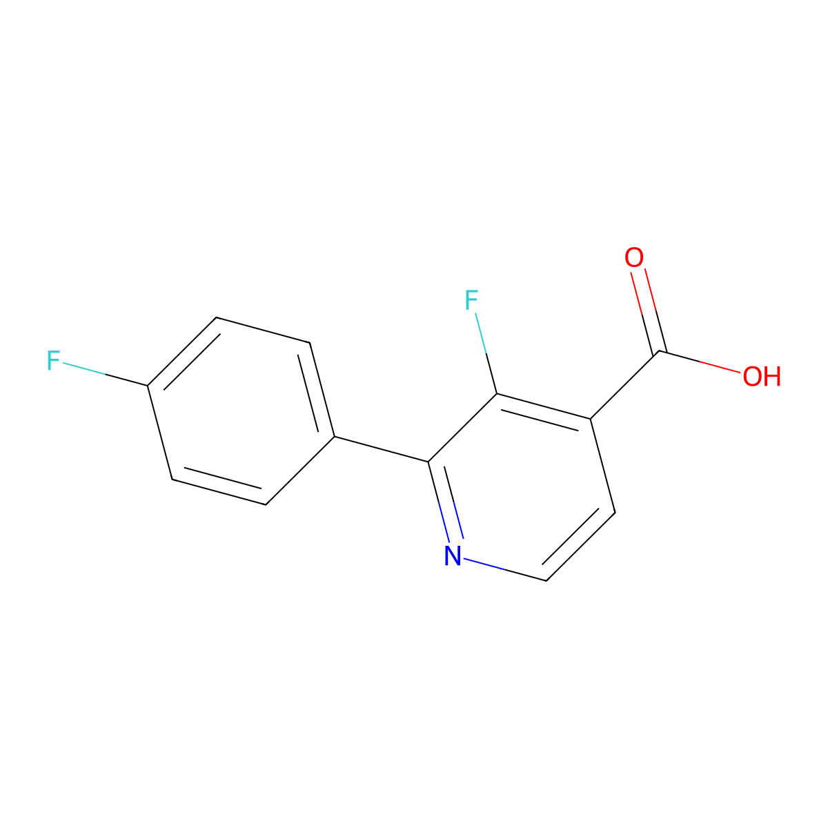 3-Fluoro-2-(4-fluorophenyl)isonicotinic acid molecular structure, CAS 1214354-92-3