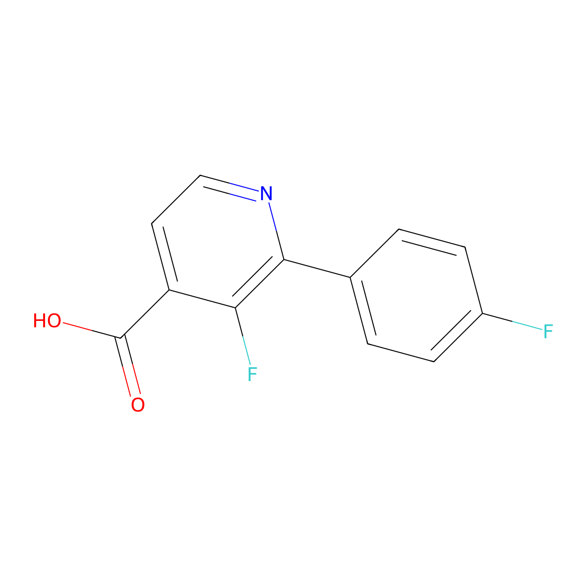 3-Fluoro-2-(4-fluorophenyl)isonicotinic acid molecular structure, CAS 1214354-92-3