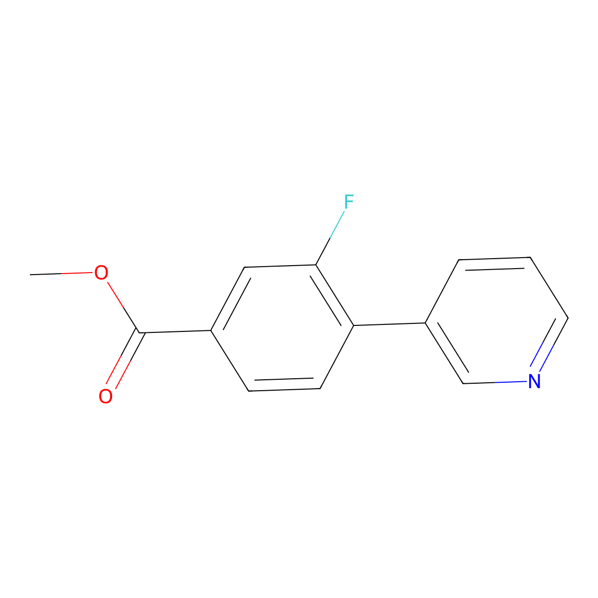 Methyl 3-fluoro-4-pyridin-3-ylbenzoate molecular structure, CAS 1214355-02-8