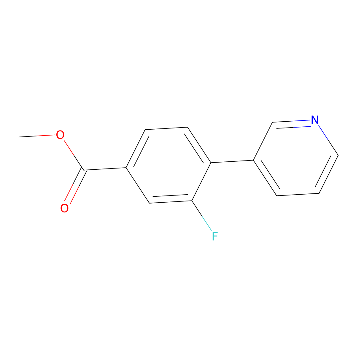 Methyl 3-fluoro-4-pyridin-3-ylbenzoate molecular structure, CAS 1214355-02-8