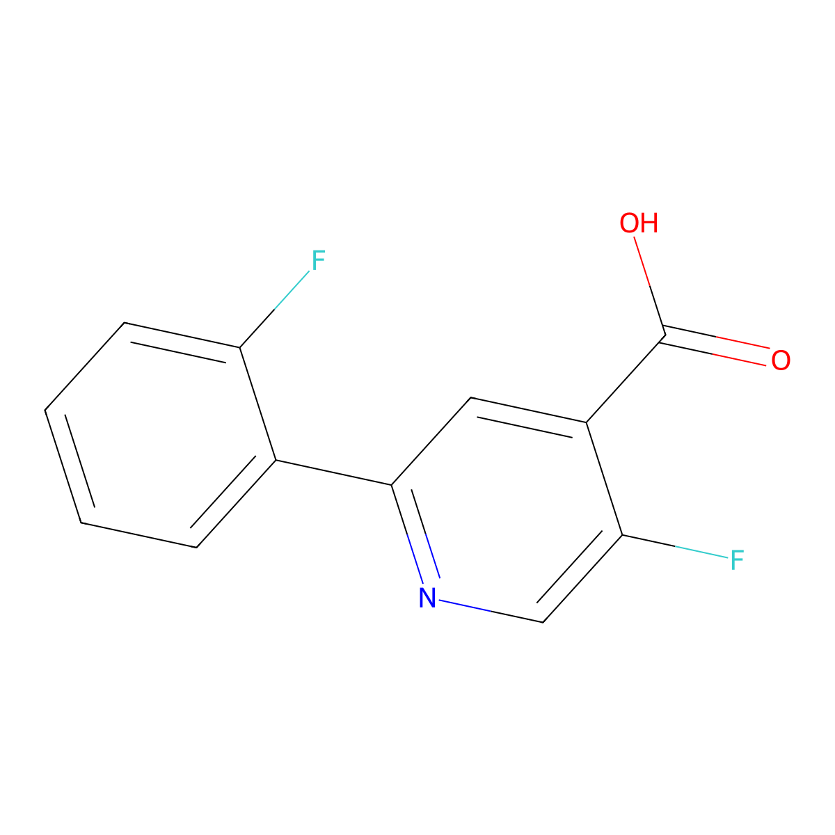 5-Fluoro-2-(2-fluorophenyl)isonicotinic acid molecular structure, CAS 1214355-06-2