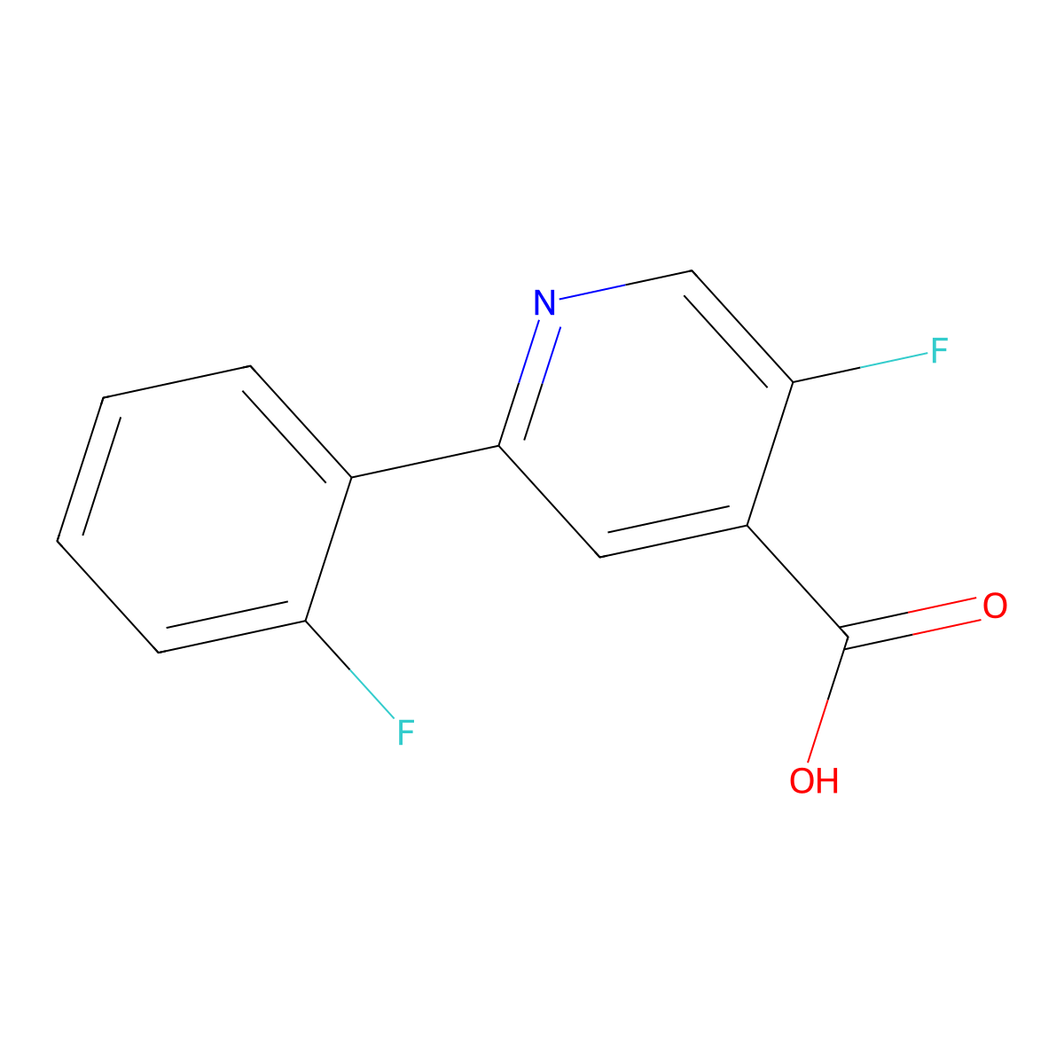 5-Fluoro-2-(2-fluorophenyl)isonicotinic acid molecular structure, CAS 1214355-06-2