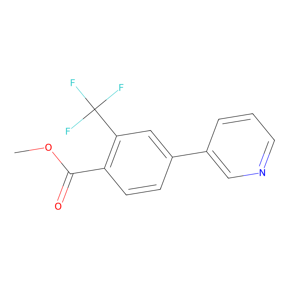 Methyl 4-pyridin-3-yl-2-(trifluoromethyl)benzoate molecular structure, CAS 1214355-27-7