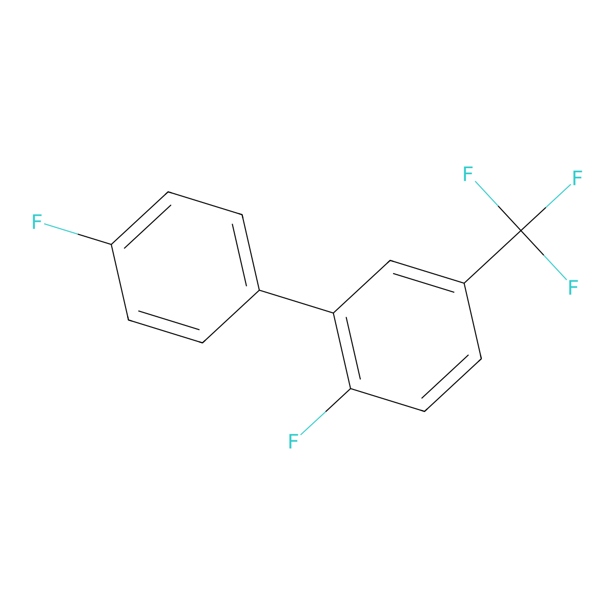 2,4'-Difluoro-5-(trifluoromethyl)-1,1'-biphenyl molecular structure, CAS 1214355-31-3