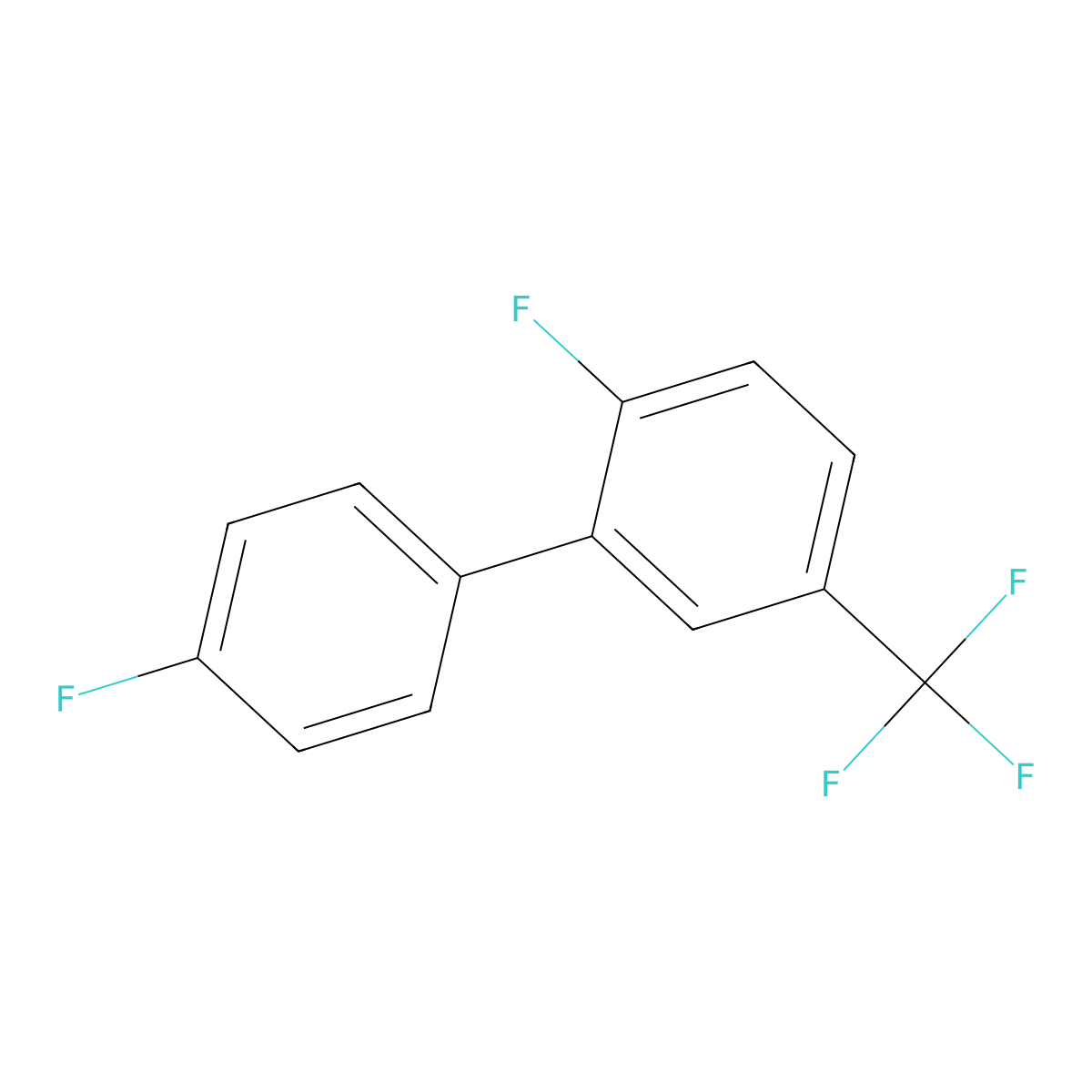 2,4'-Difluoro-5-(trifluoromethyl)-1,1'-biphenyl molecular structure, CAS 1214355-31-3